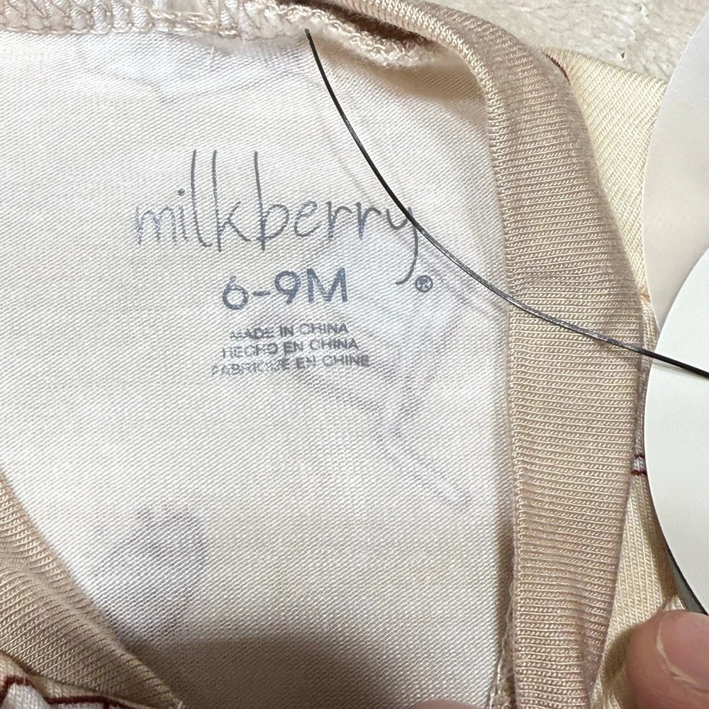 Milkberry | Baby Boy Girl Footed Bamboo Pajamas- Milk and Cookies Print | 6-9M